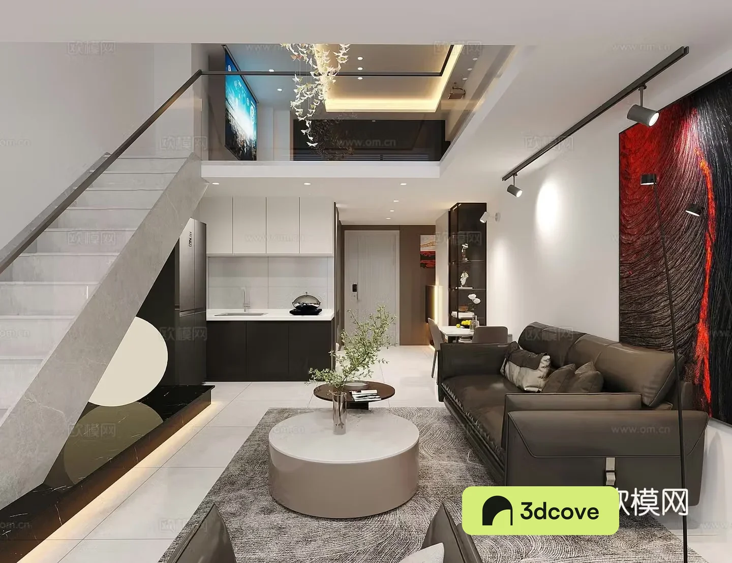 Modern minimalist duplex apartment