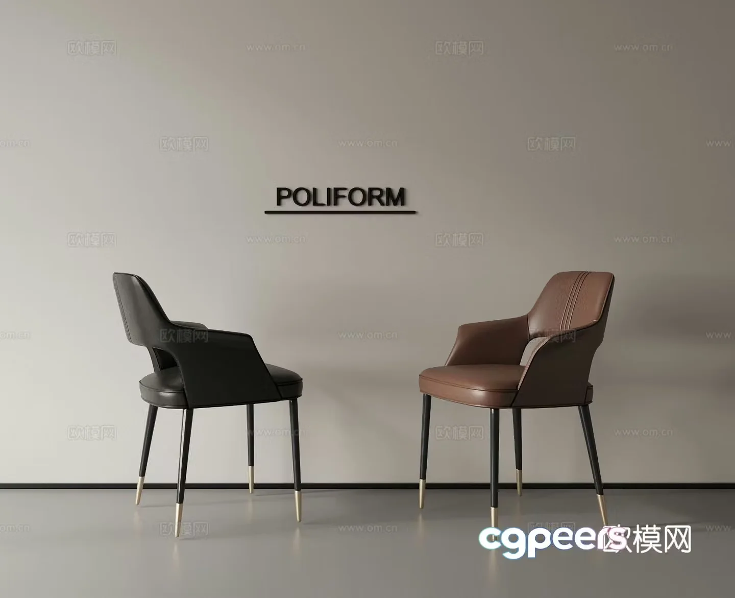 Dining chair Single chair Leather chair Book chair 3d model