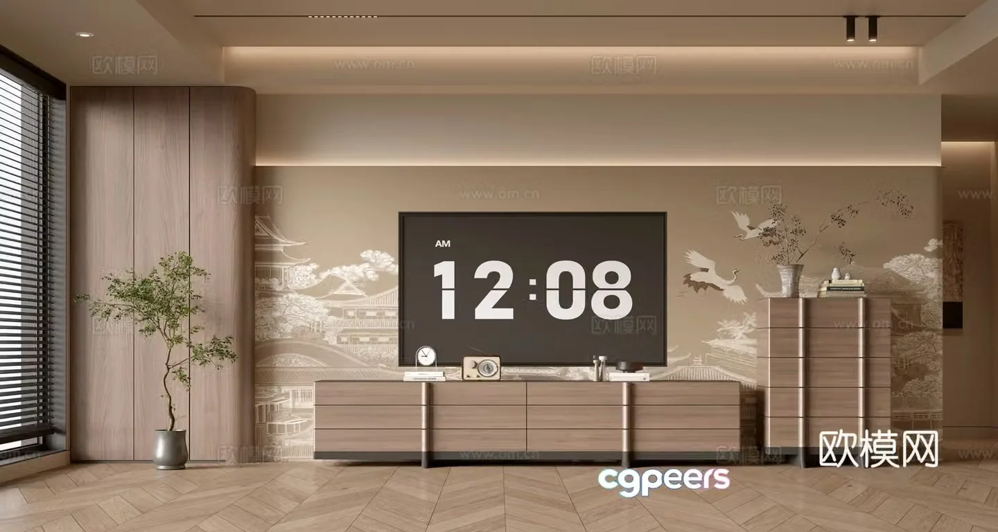 Wasabi TV background wall 3d model