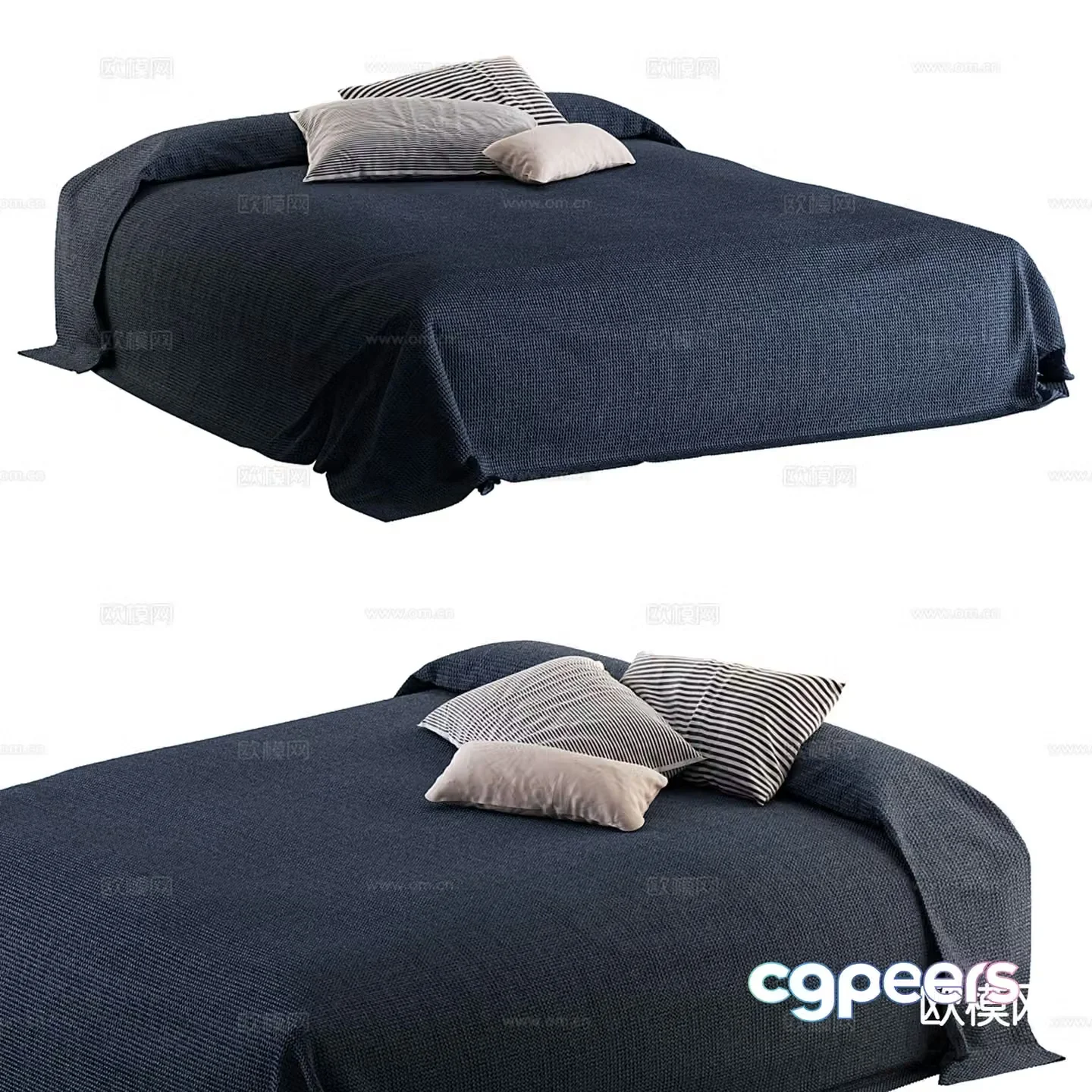 Zara Home modern fabric double bed 3d model