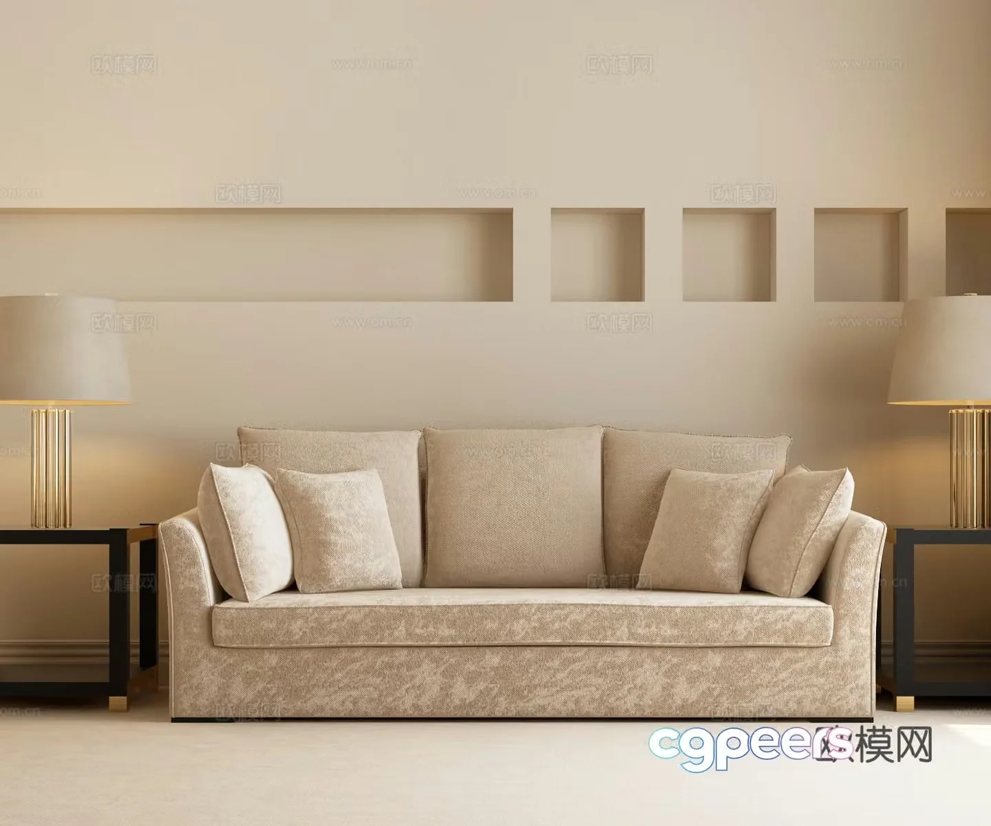 Modern sofa Modern American sofa Modern American sofa Combination 3D model