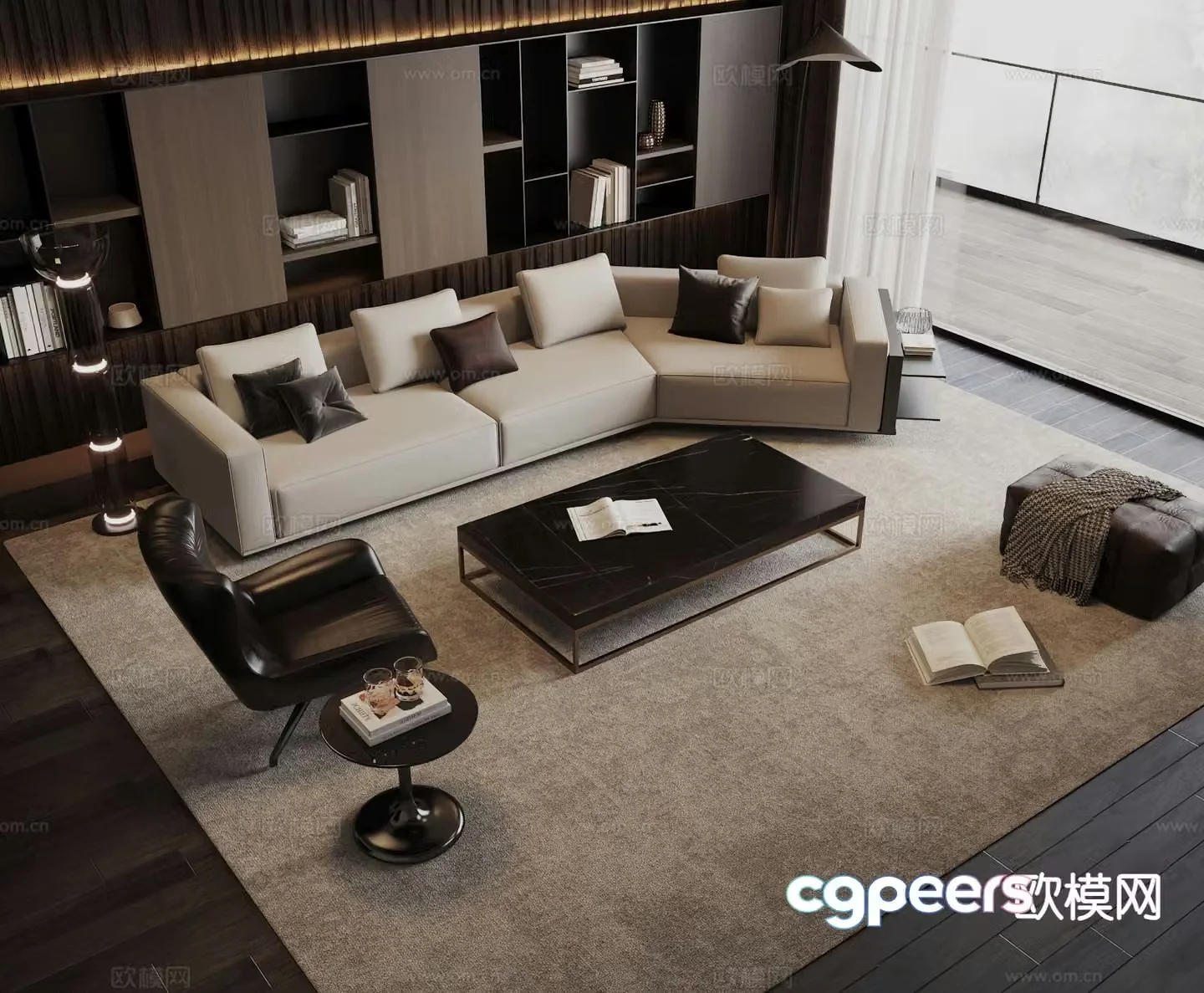 Modern sectional sofa 3d model