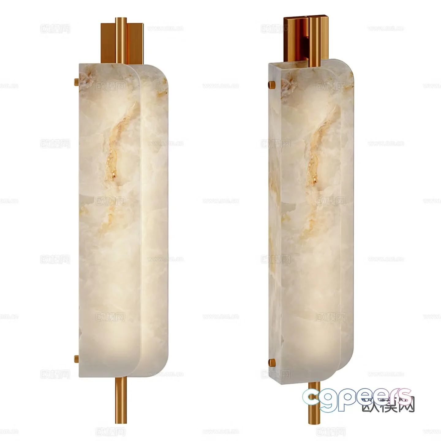 Light luxury stone wall lamp 3D model