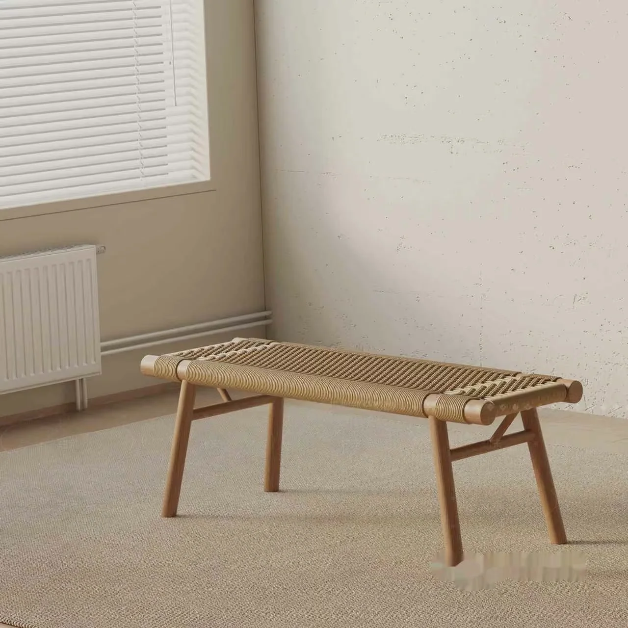 A Light-Colored Wooden Bench 3D Model – 1192 – VRAY Render