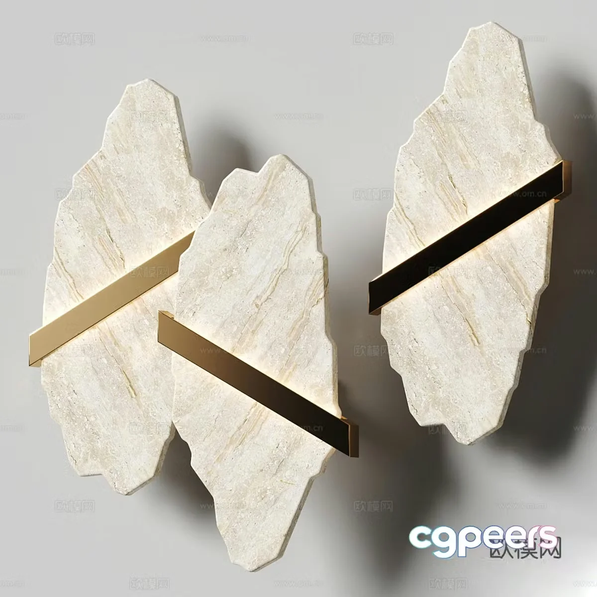 Marble wall lamp 3D model