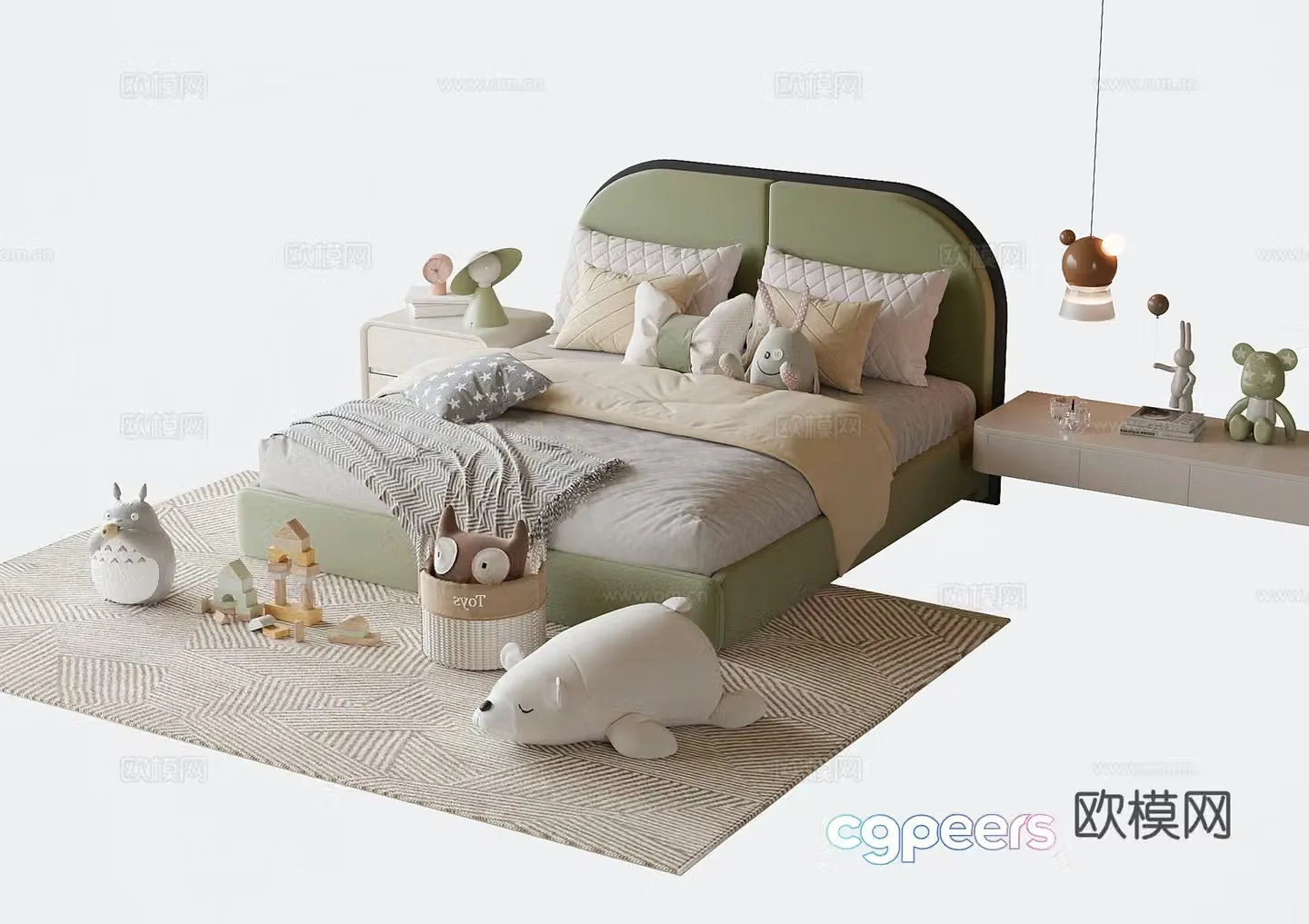 Modern children’s bed 3d model