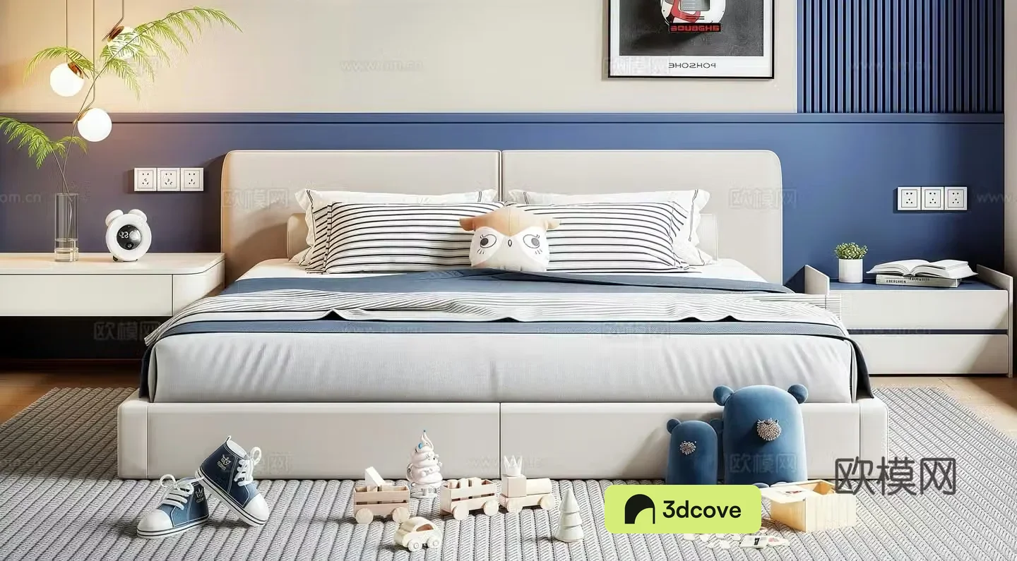 Modern children’s bed nightstand toy ornaments