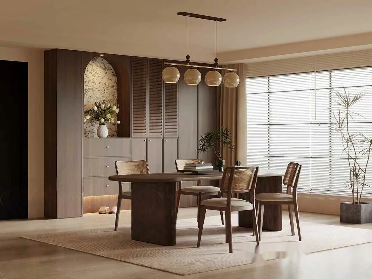 A Wooden Dining Table 3D Model – 12499 – VRAY Render