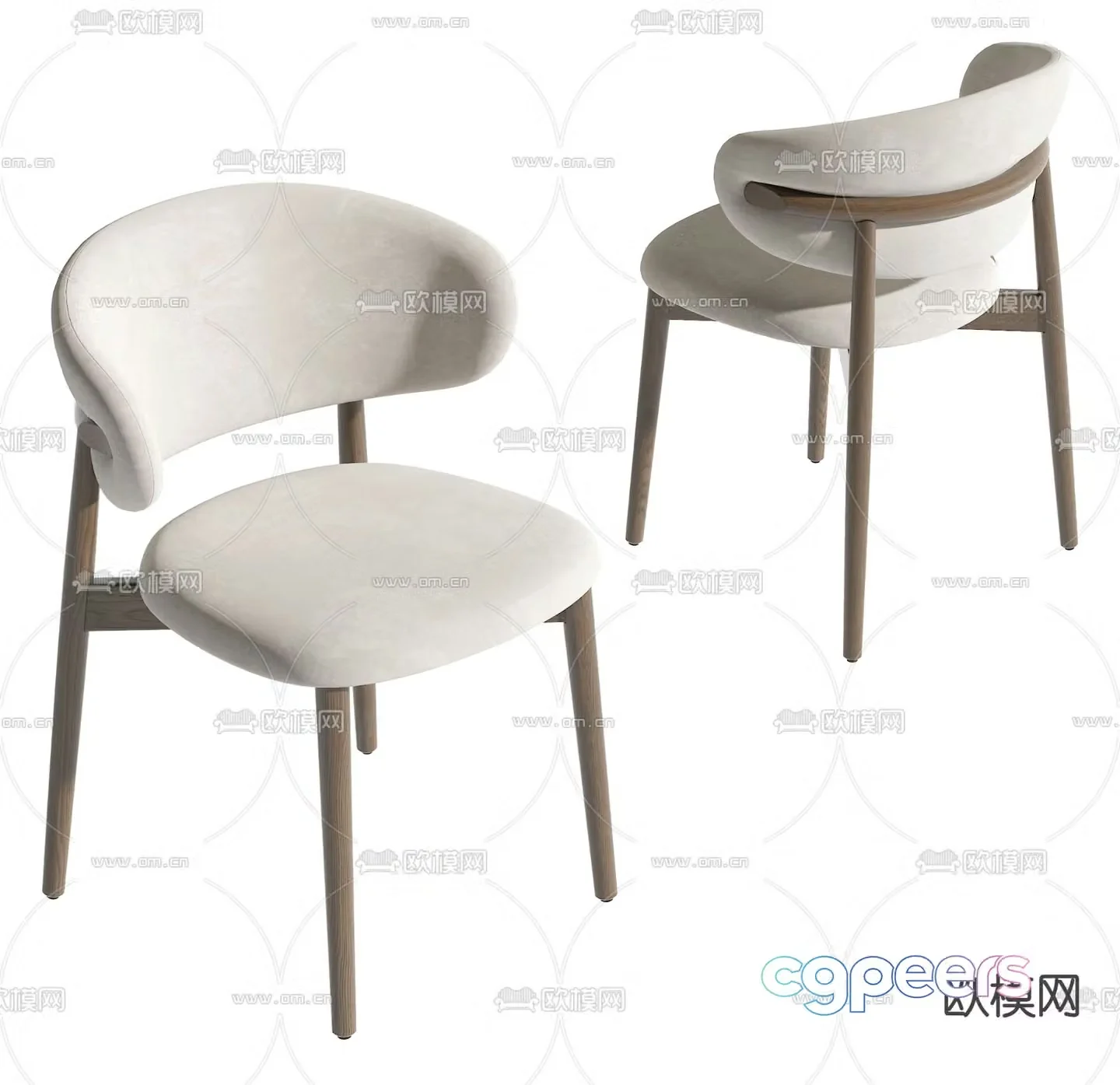 Modern chair dining chair 3d model