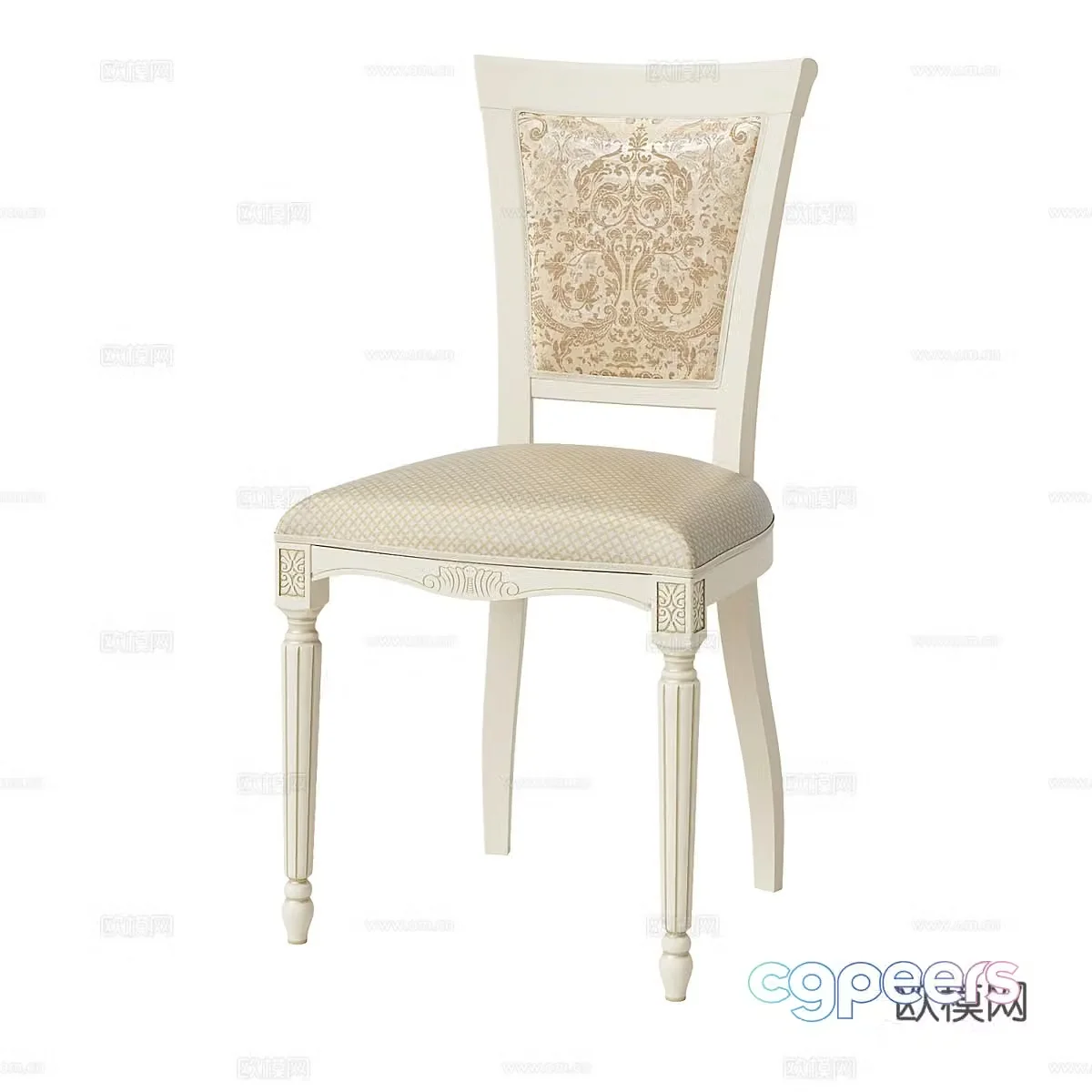 French simple chair chair simple chair casual chair stool 3d model