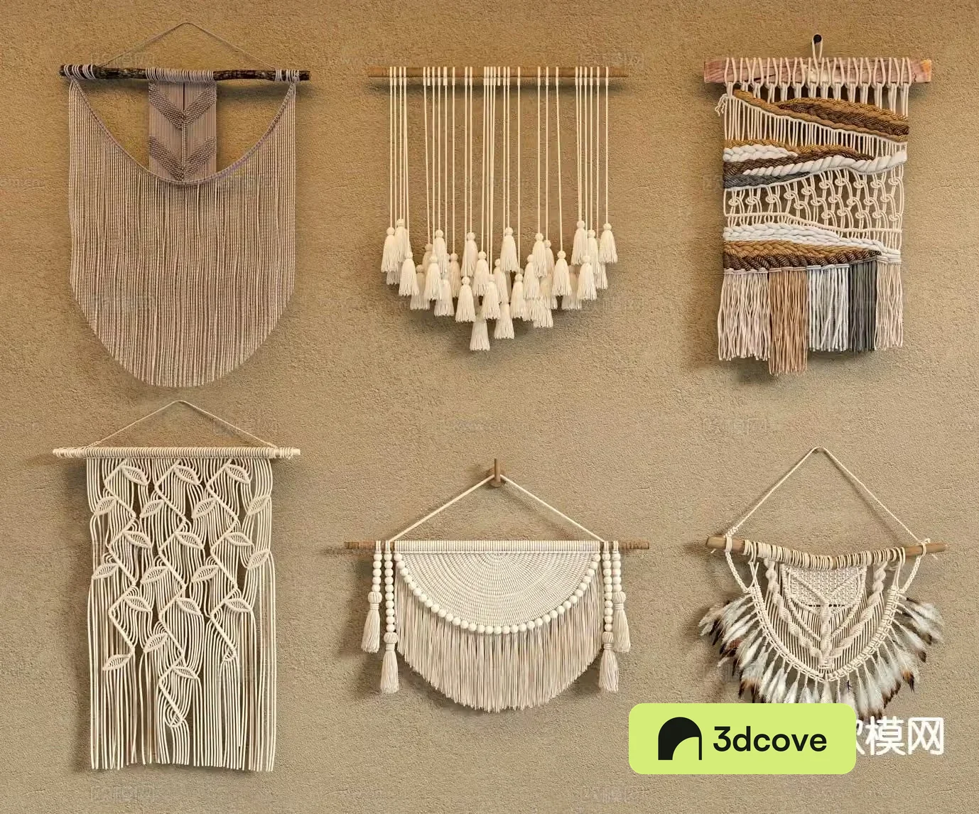 Wabi-sabi tassel wall decoration