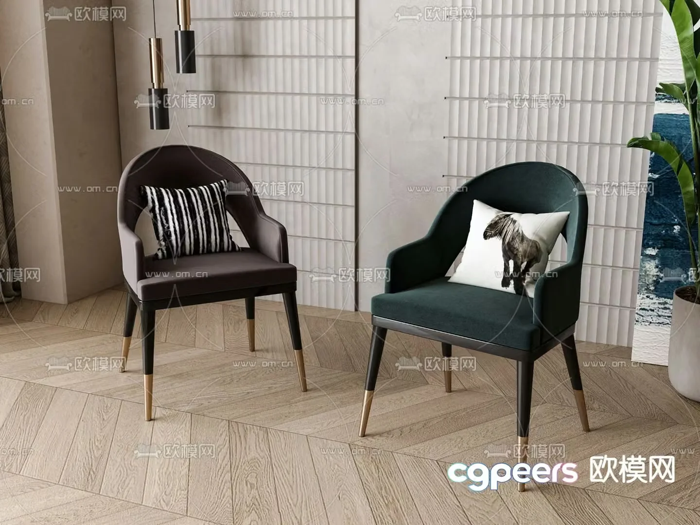 European dining chair chair 3d model