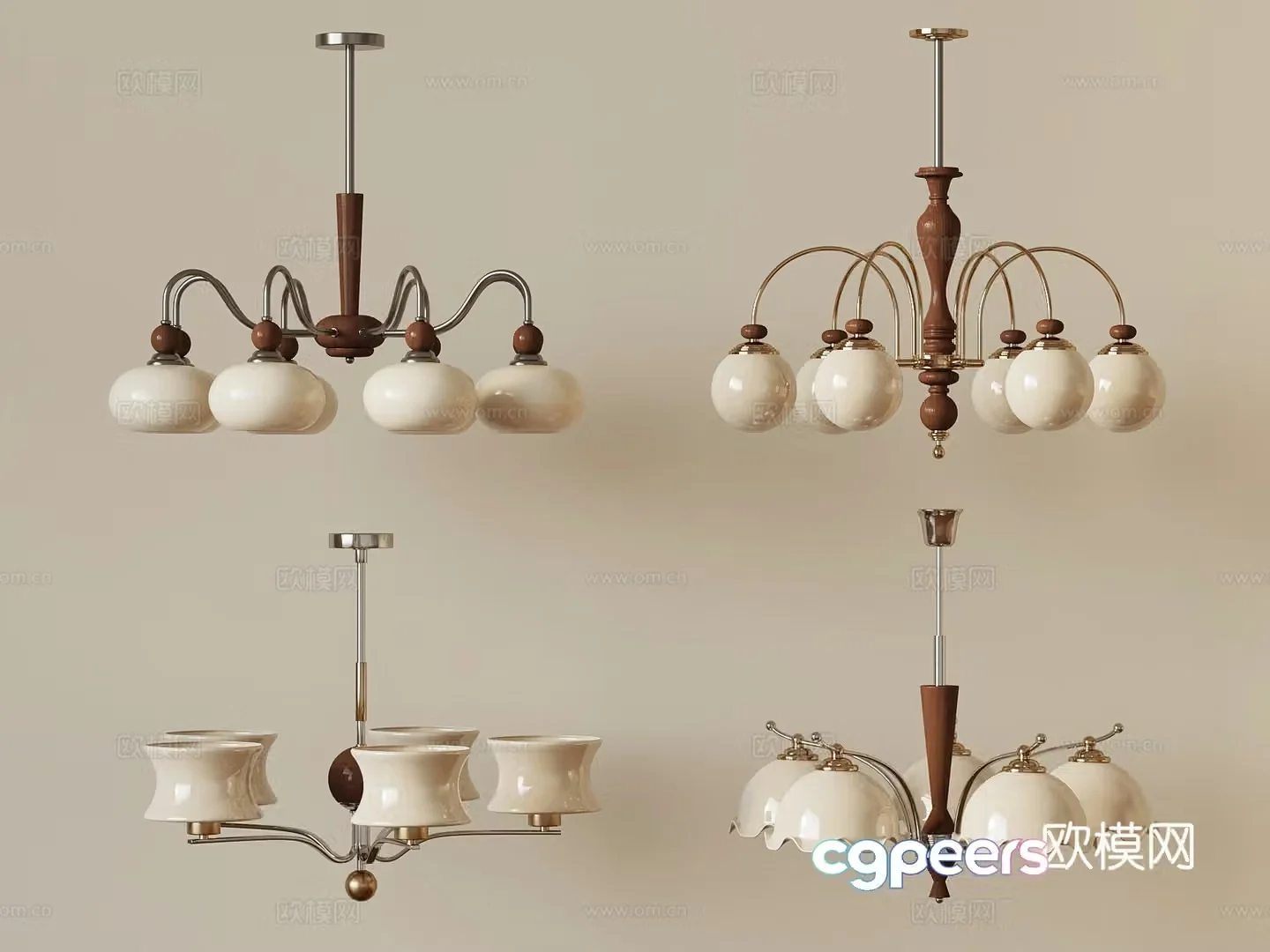 French chandeliers 3d model