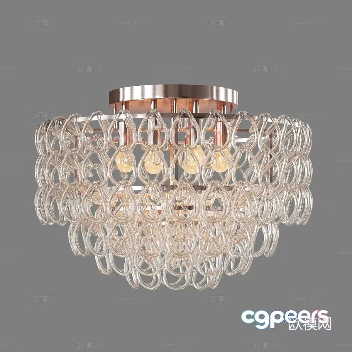 Light luxury chandelier crystal chandelier 3d model