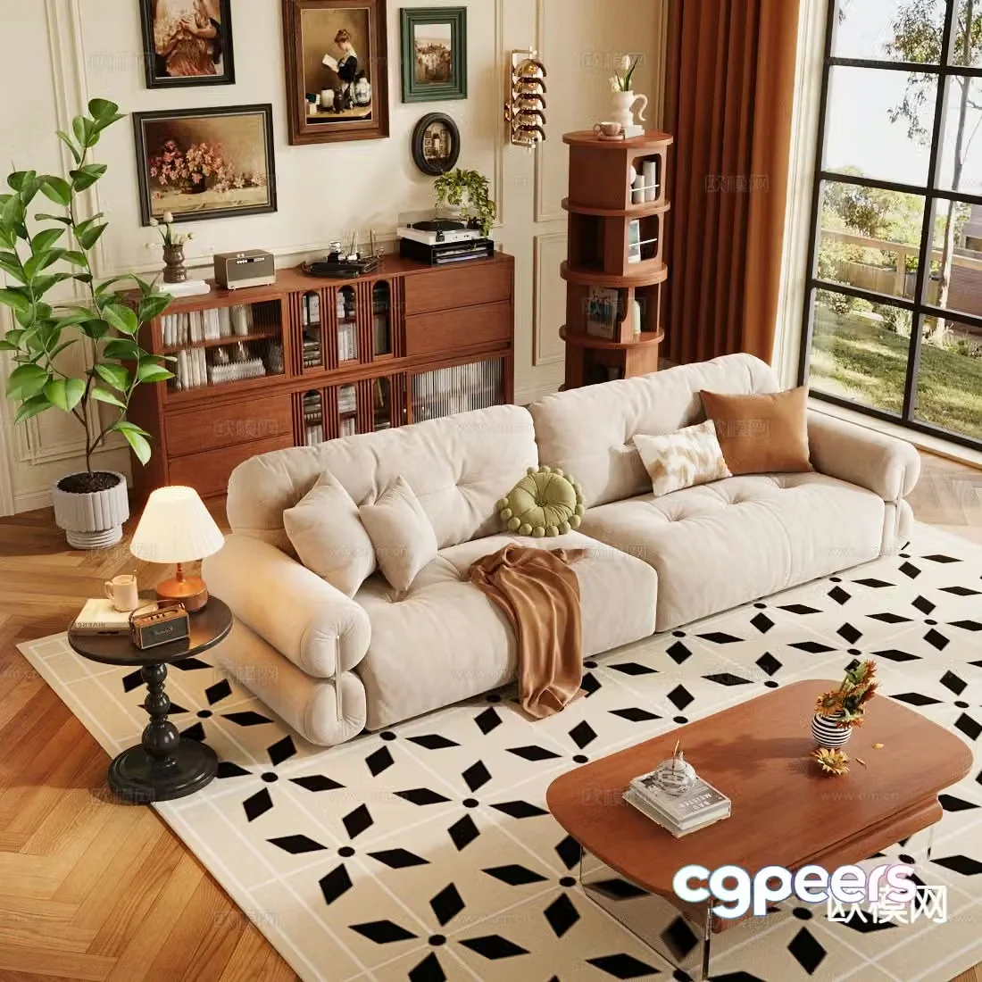 Middle-aged sofa 3D model