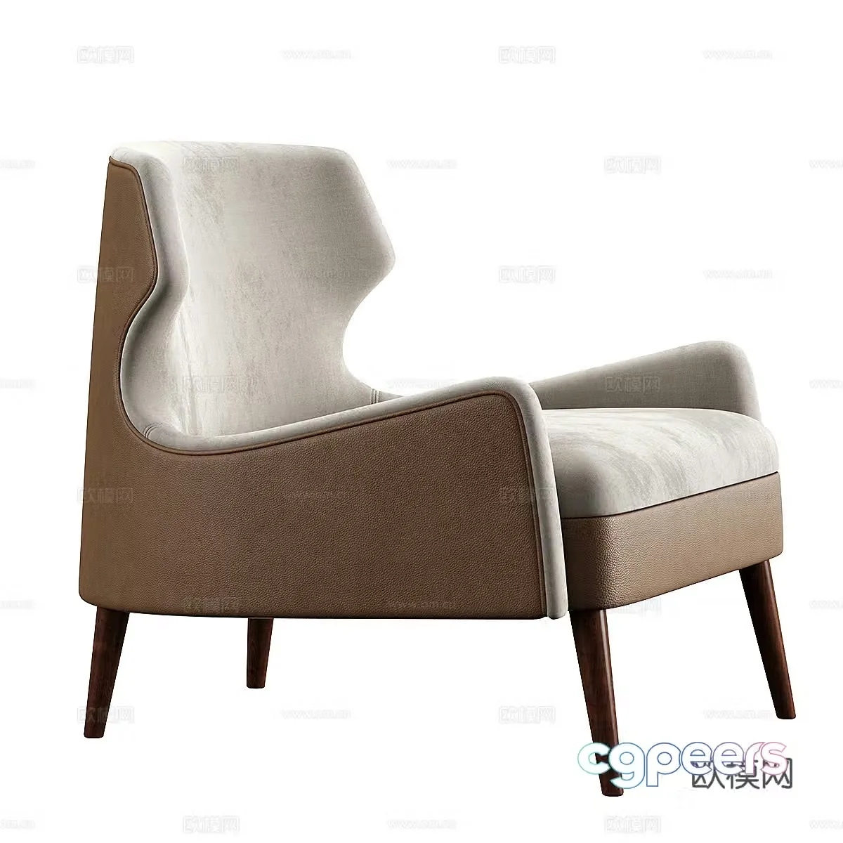 Modern Italian fabric leather armchair 3d model