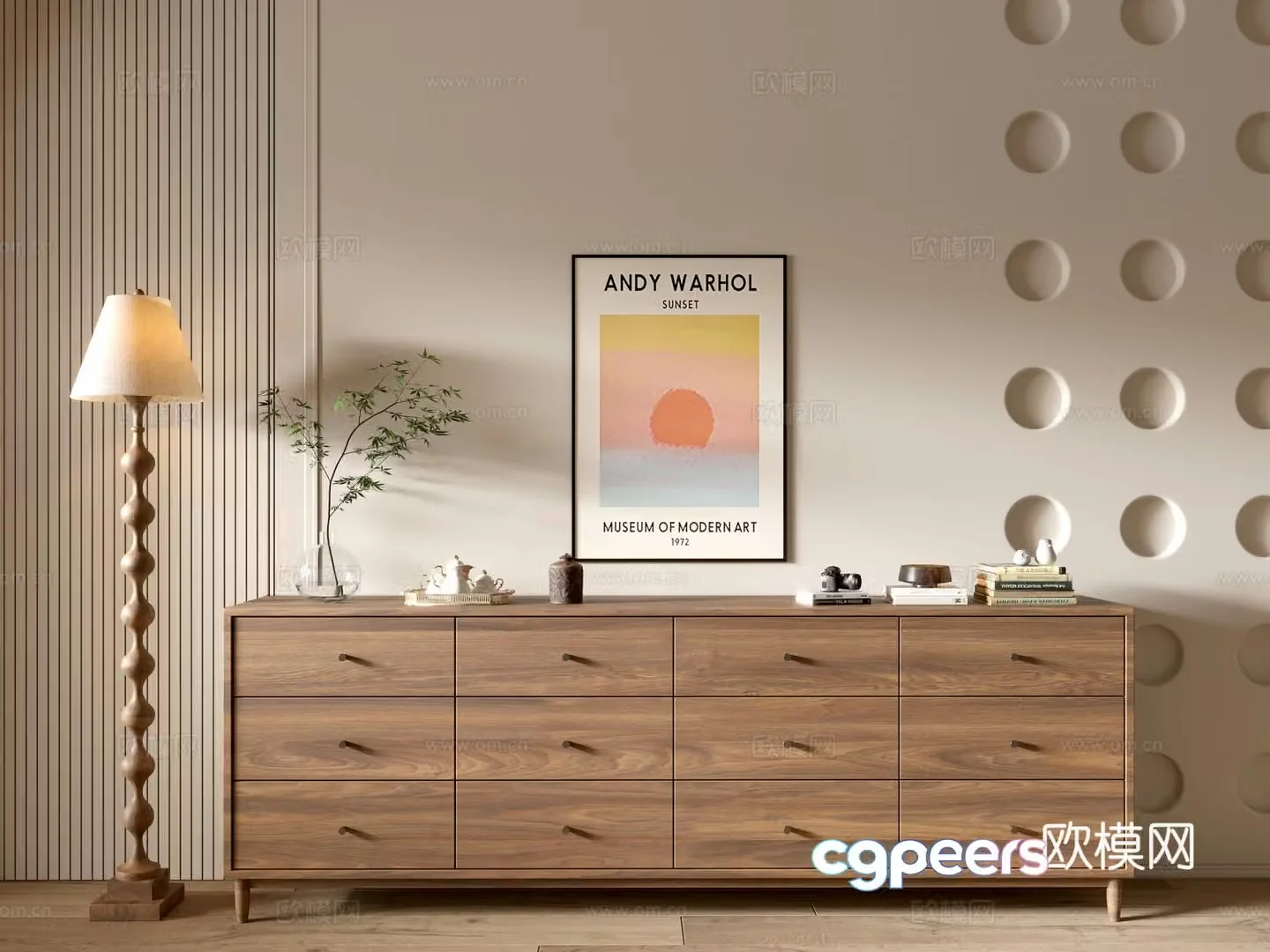 Modern wood grain cabinet minimalist wind cabinet whole cabinet sideboard cabinet balcony cabinet storage cabinet 3d model