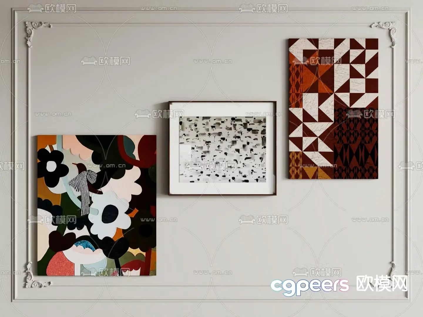 Decorative painting Art painting Abstract painting 3d model