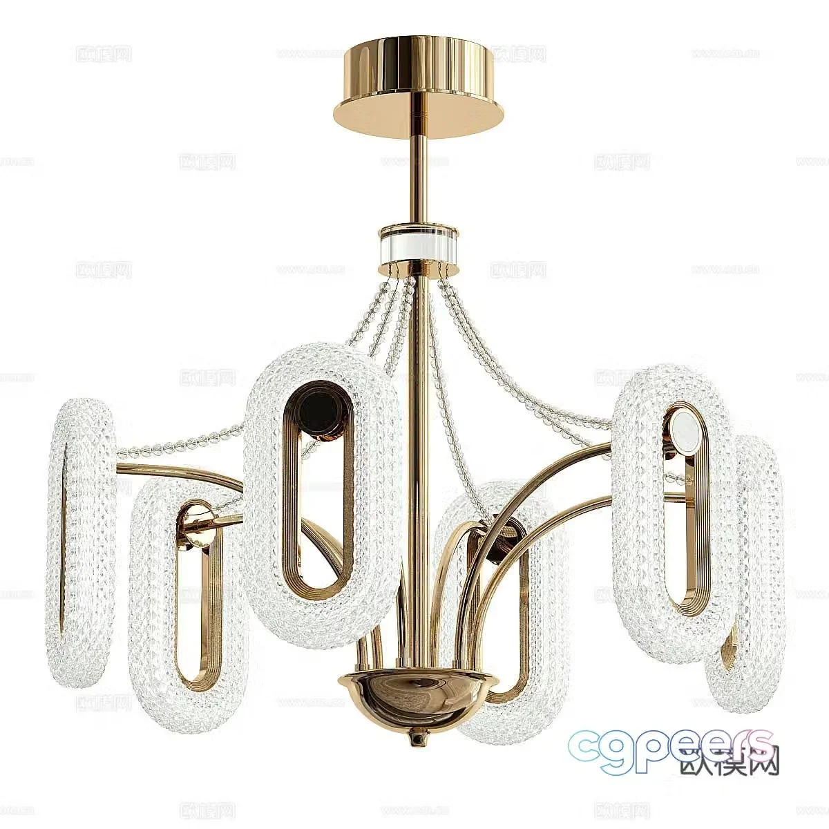 Modern light luxury decorative chandeliers 3d model