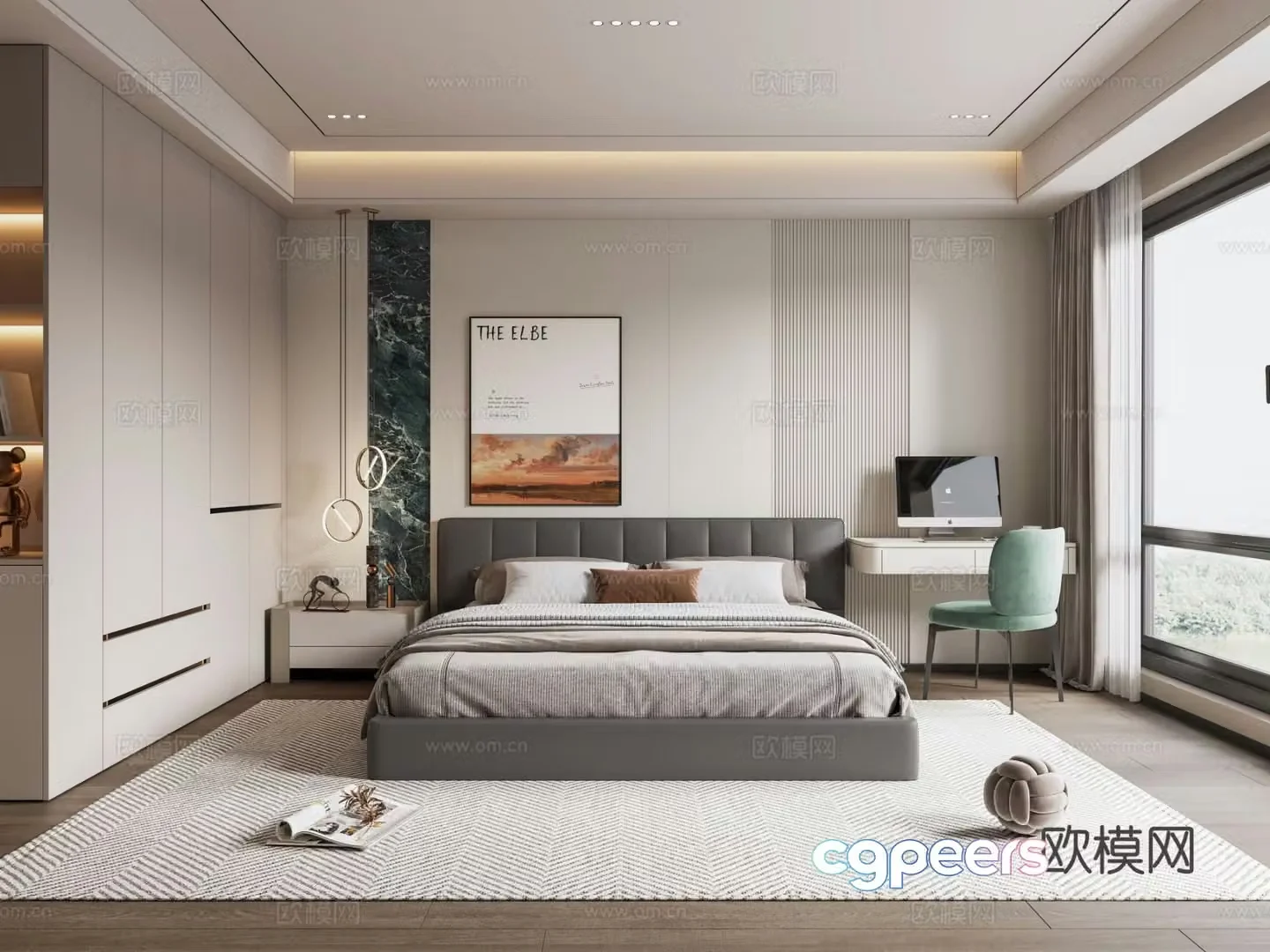 Italian style bedroom master bedroom 3d model