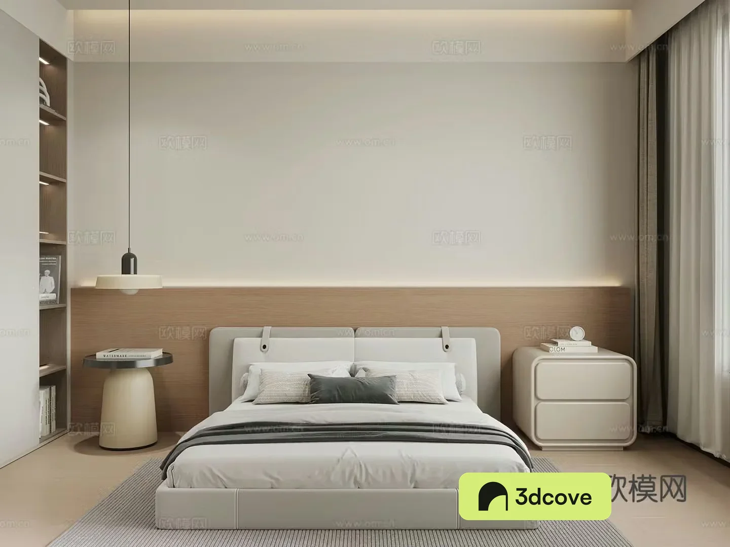 Modern bedroom Double bed Wardrobe