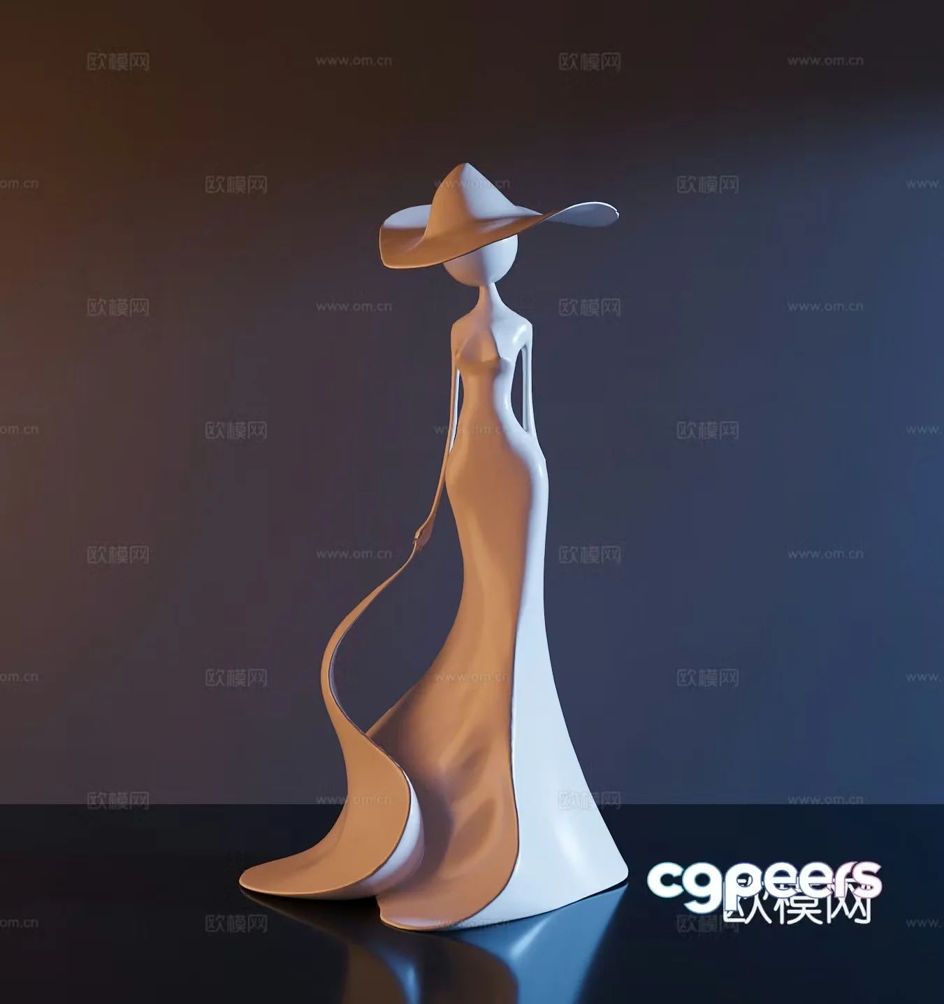 Modern female sculpture 3d model