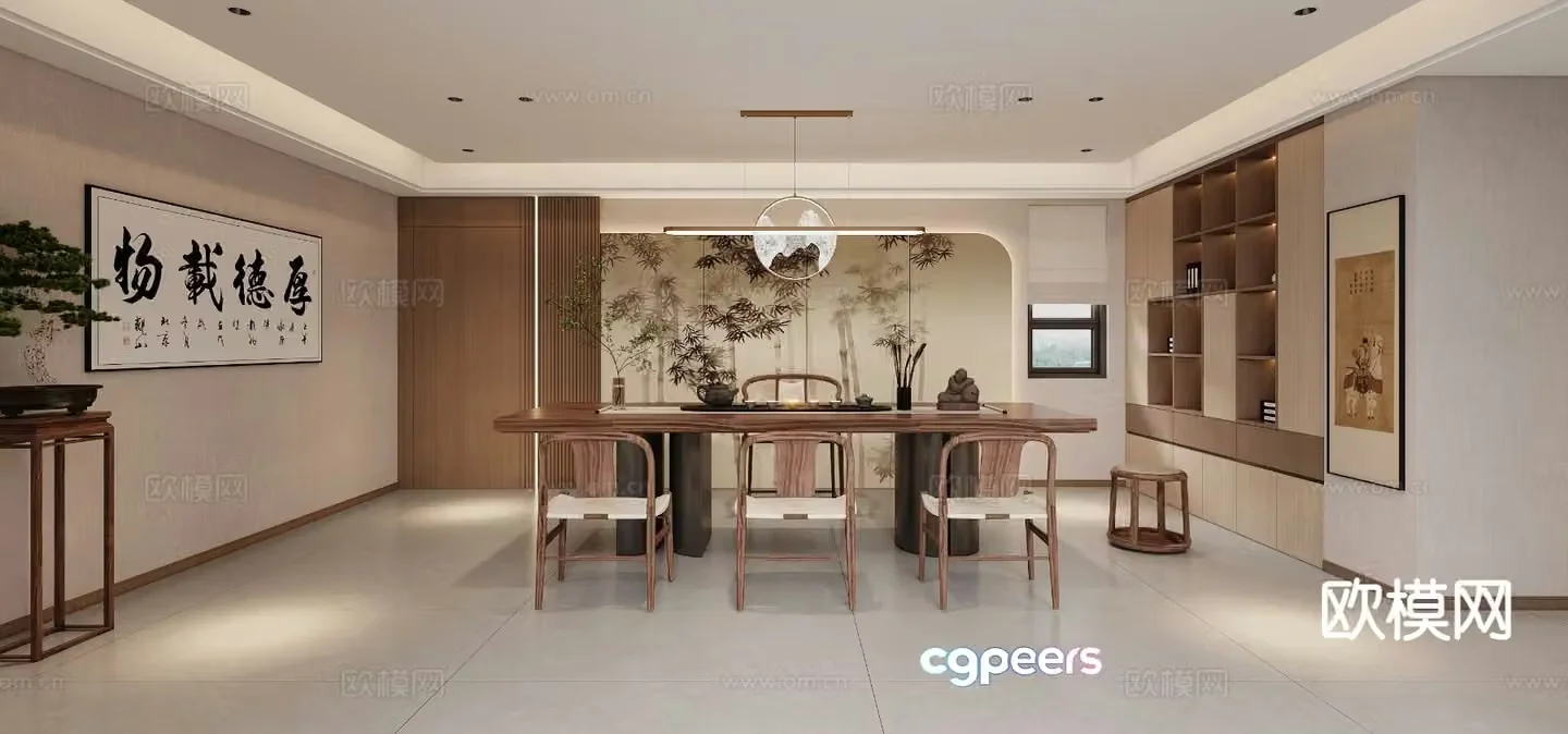 New Chinese tea room 3d model