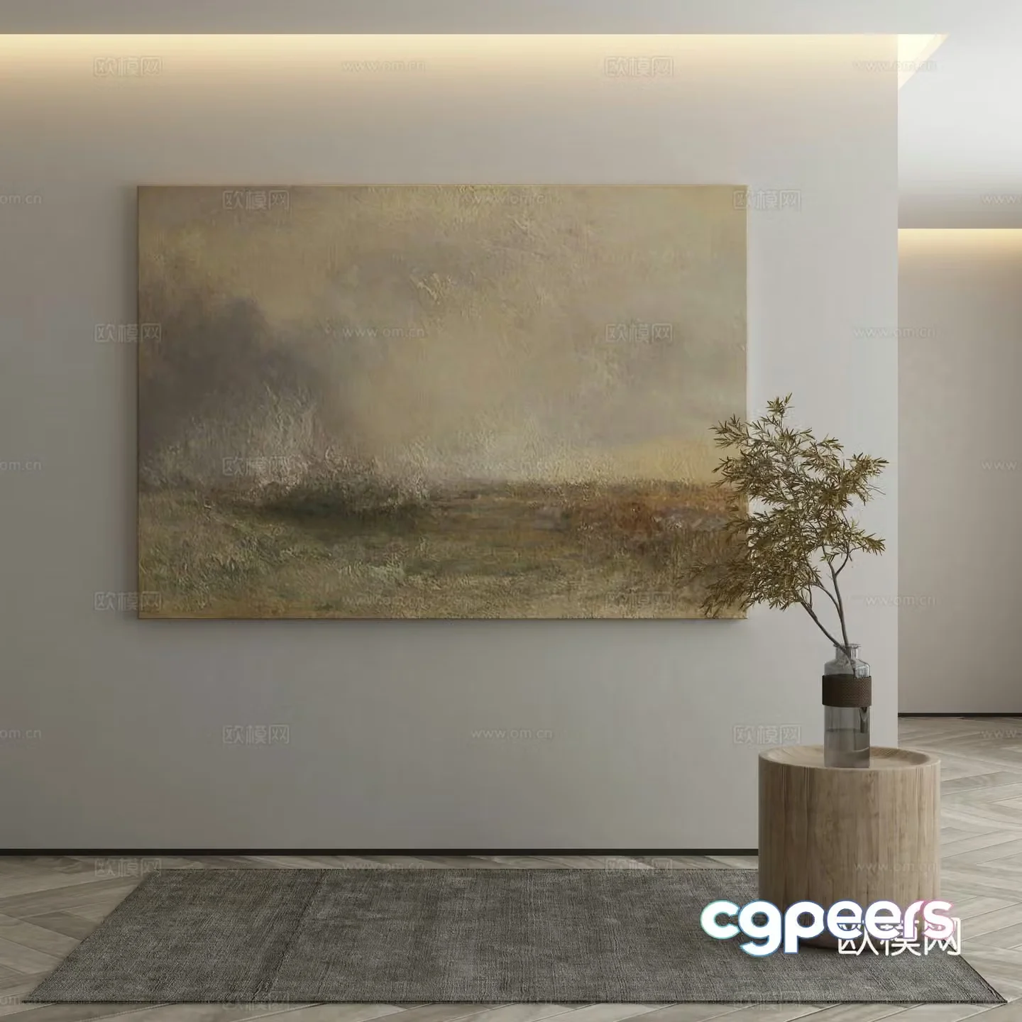 Modern texture painting decorative painting 3d model