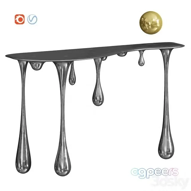 3ds Max Free – Melting Gold-Silver Console Zhipeng Tan