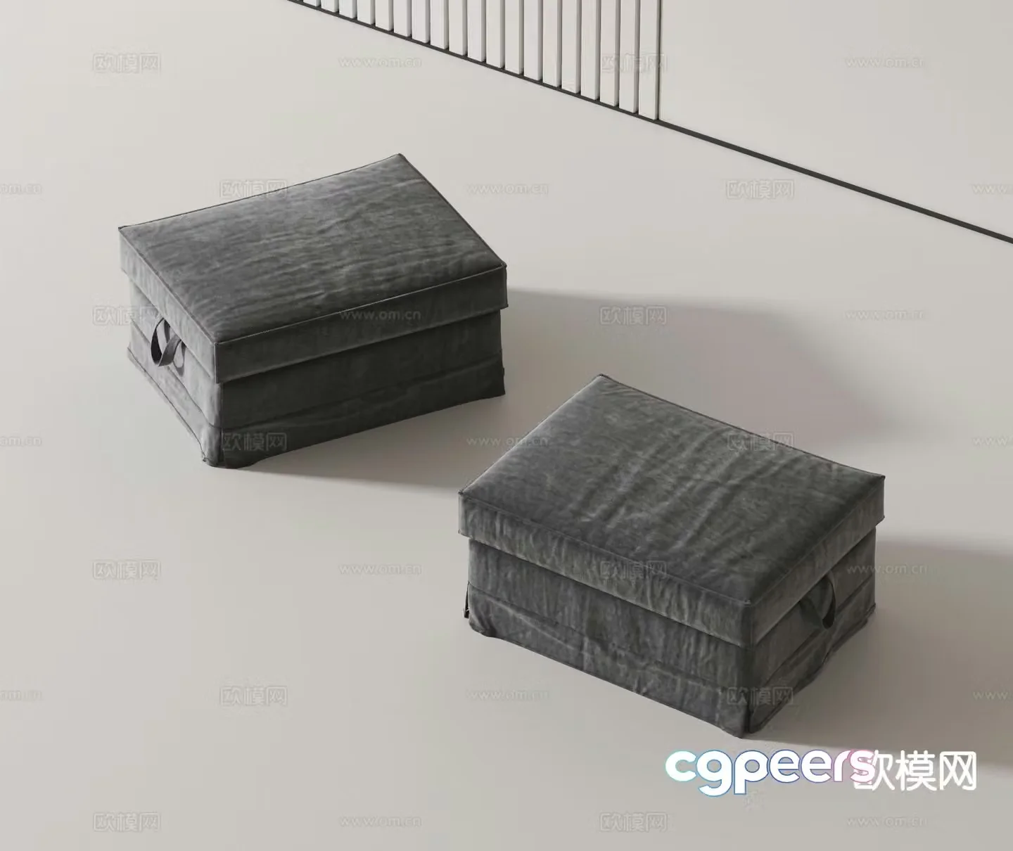 Modern sofa stool footrest 3d model