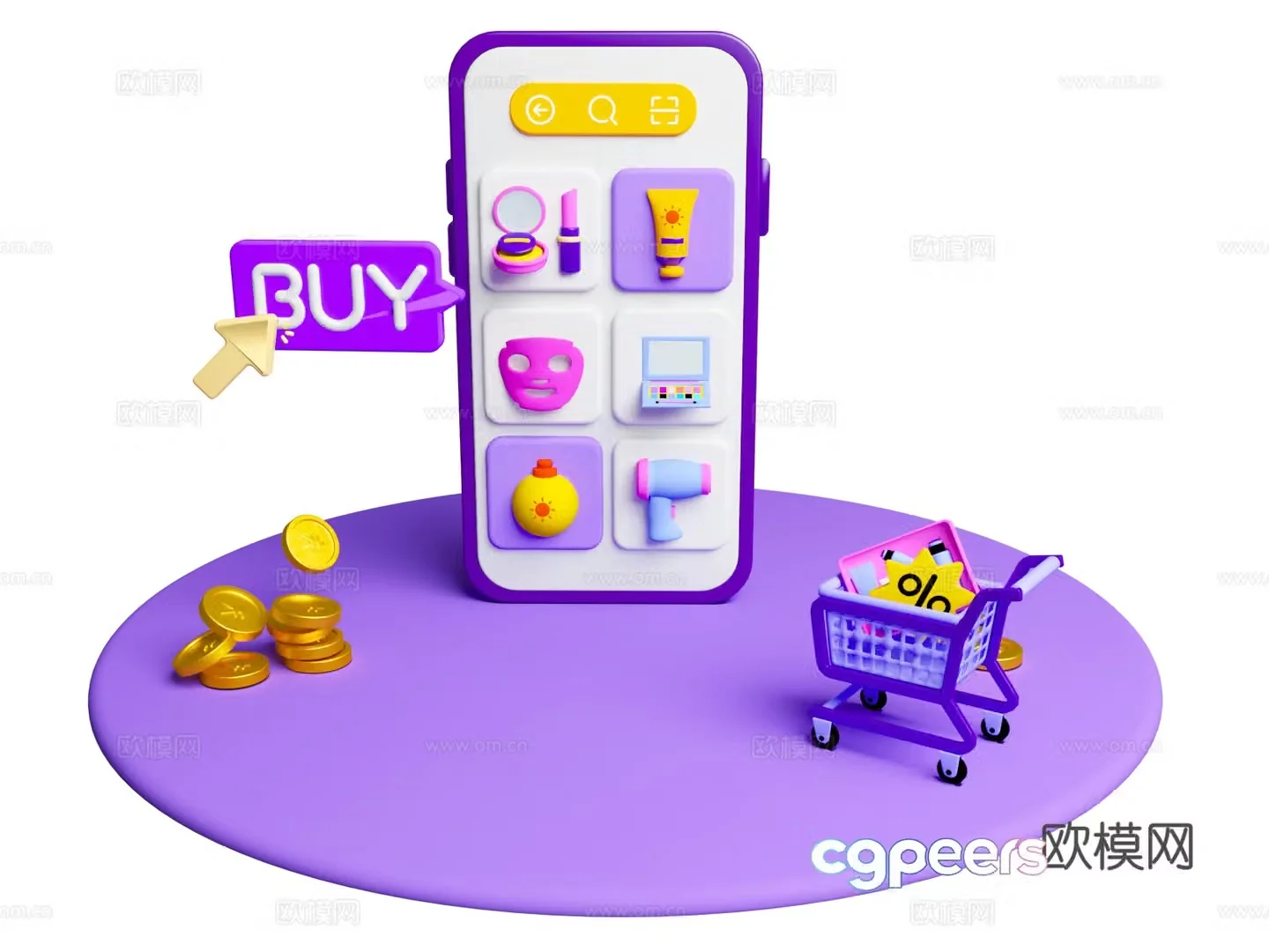 Clothing shopping cartoon beauty 3d model