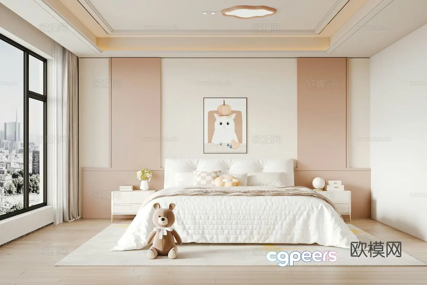 Modern girl room 3d model