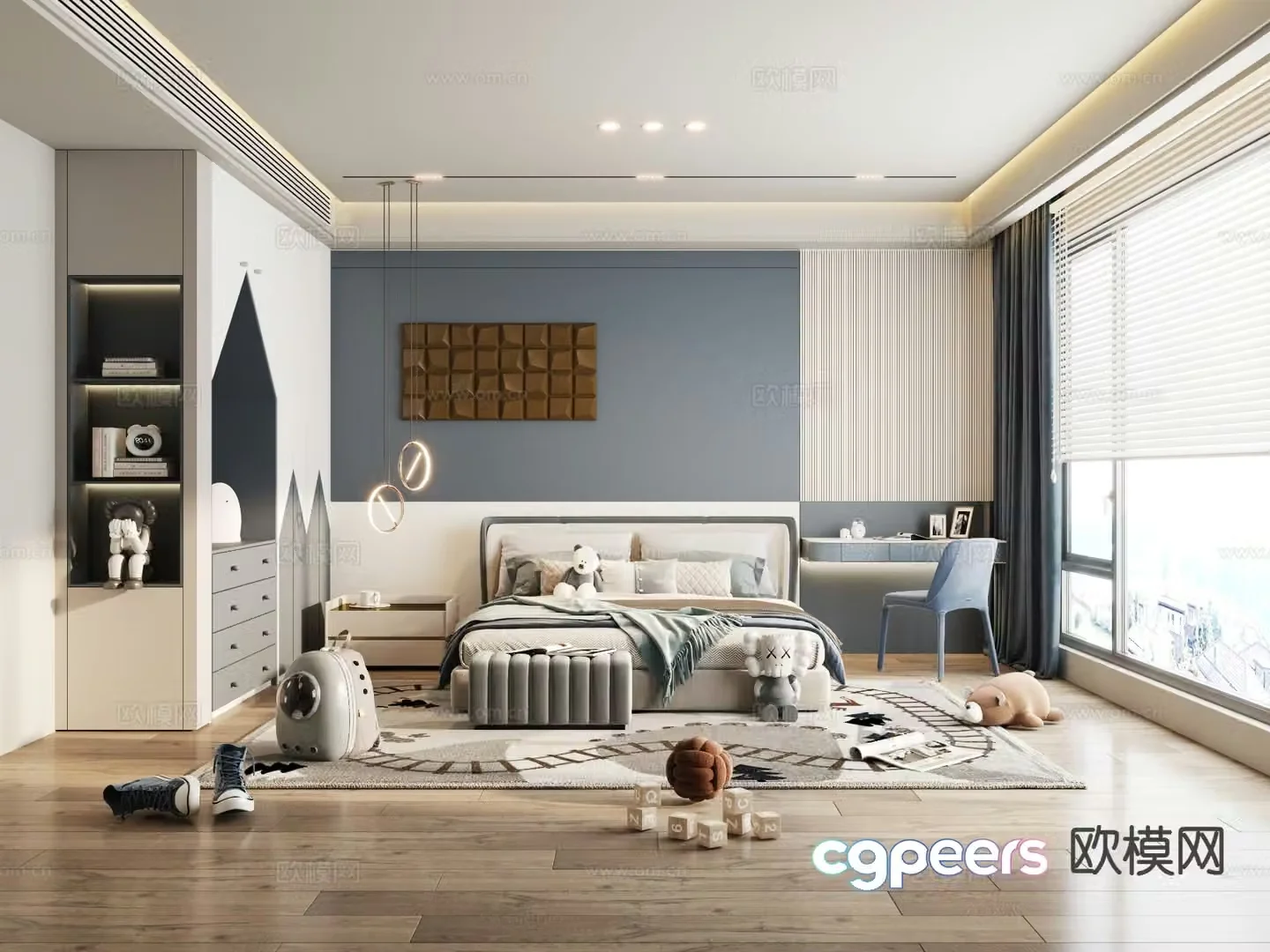 Cream style children’s room boy’s room 3d model