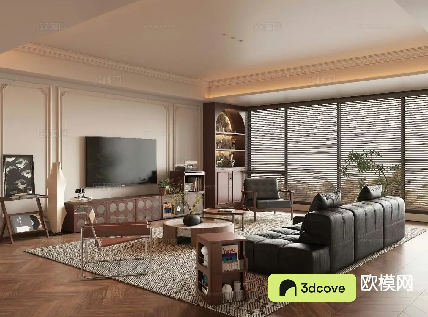 Middle-aged living room 3d model