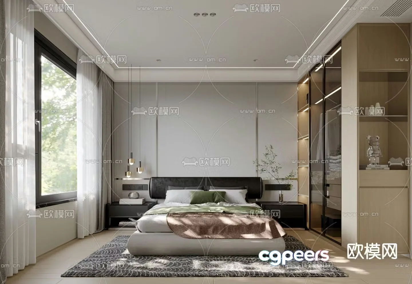 BAXTER simple bedroom 3d model
