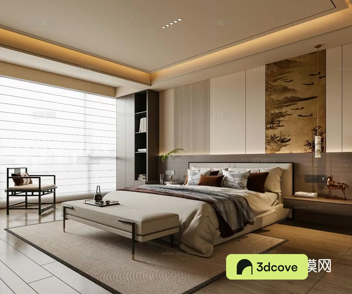 New Chinese style bedroom Song style aesthetics master room