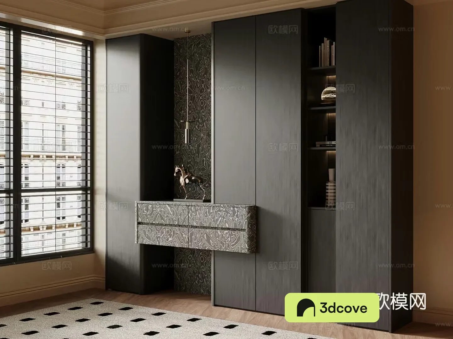 French entrance cabinet