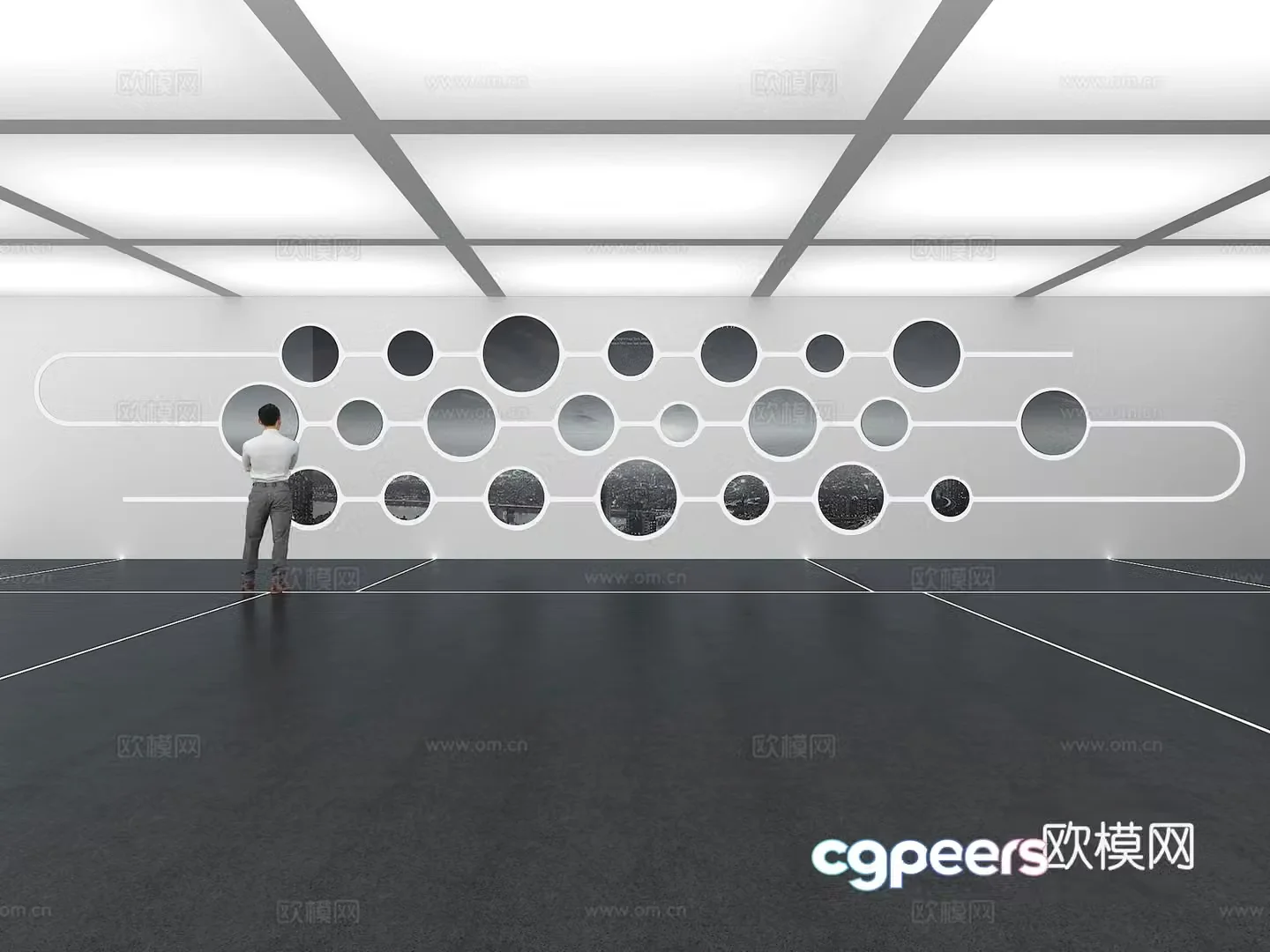 Cultural wall Corporate culture wall Display wall Classroom Exhibition hall Campus culture Corridor 3D model