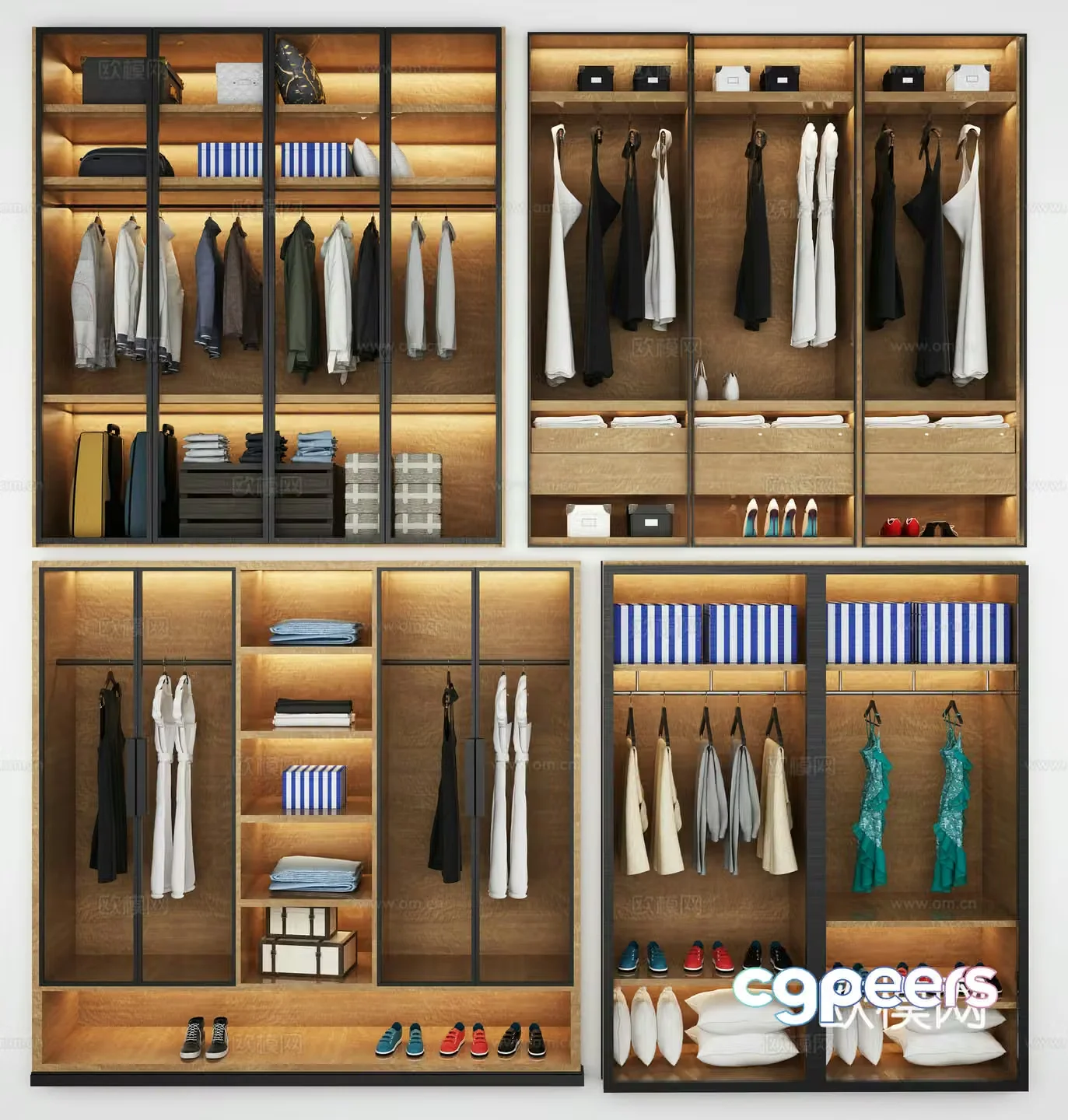 Modern wardrobe combination 3d model