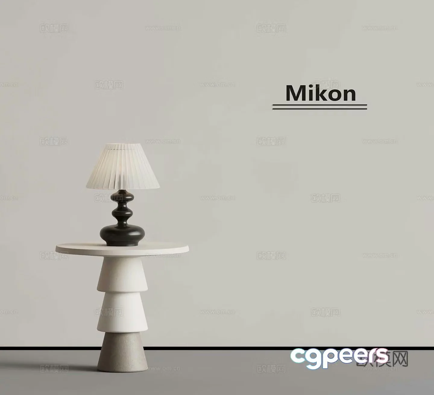 French desk lamp side 3D model
