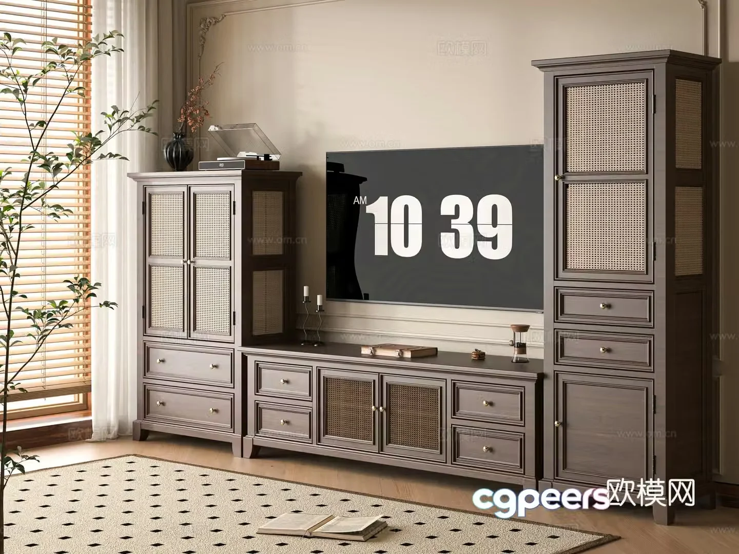 Middle-aged TV cabinet 3D model