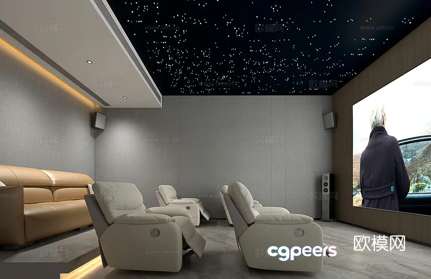 Modern audio and video room Audio and video room Home theater 3d model 3d model