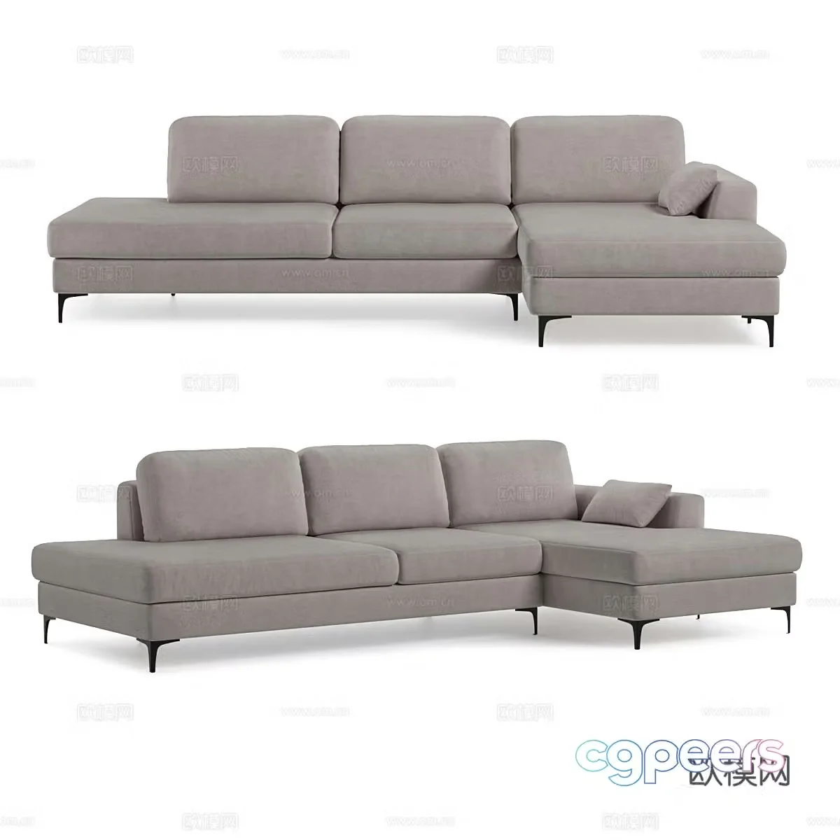 Modern multi-seater sofa corner sofa 3d model
