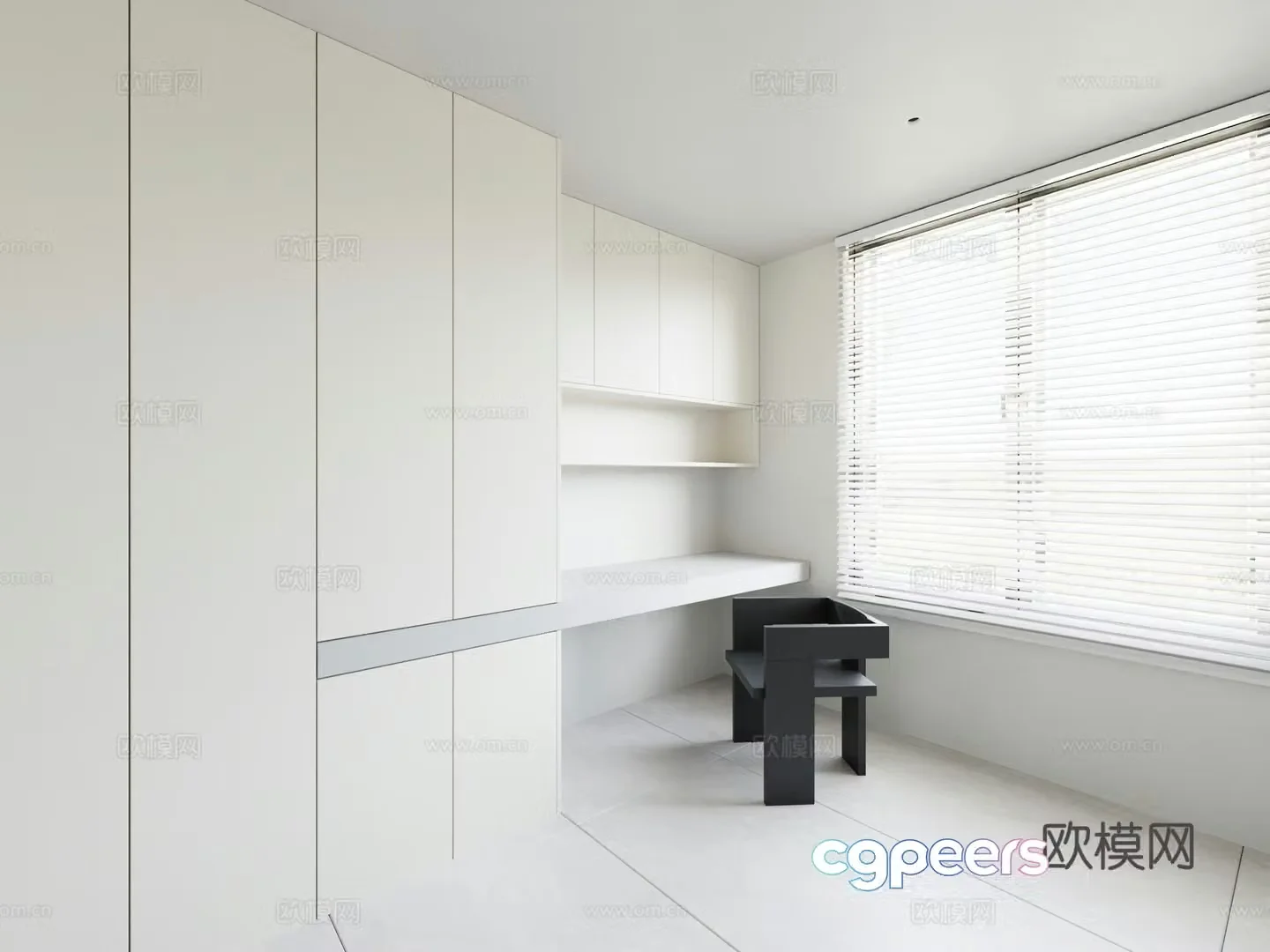 Modern minimalist style black white and gray simple renderings 3D model