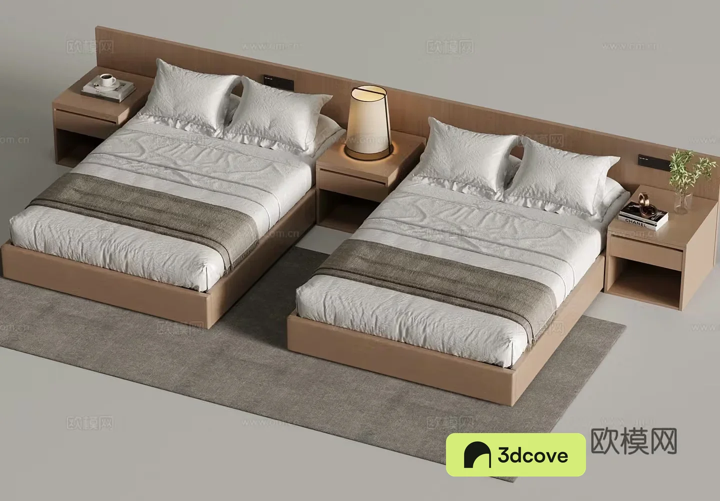 Bed Modern Single Bed Hotel Solid Wood Single Bed Solid Wood Bedside Table