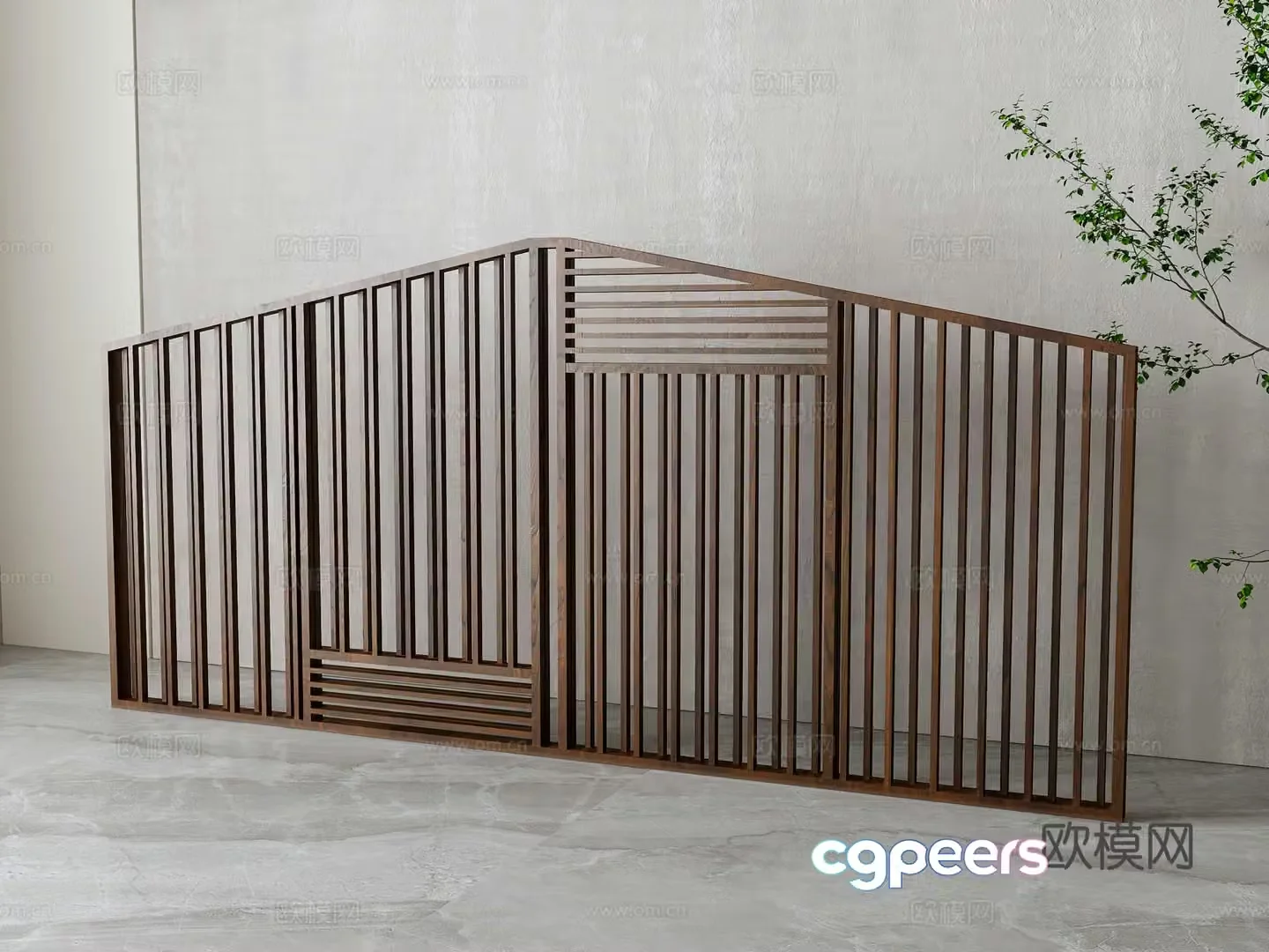 New Chinese style partition 3D model