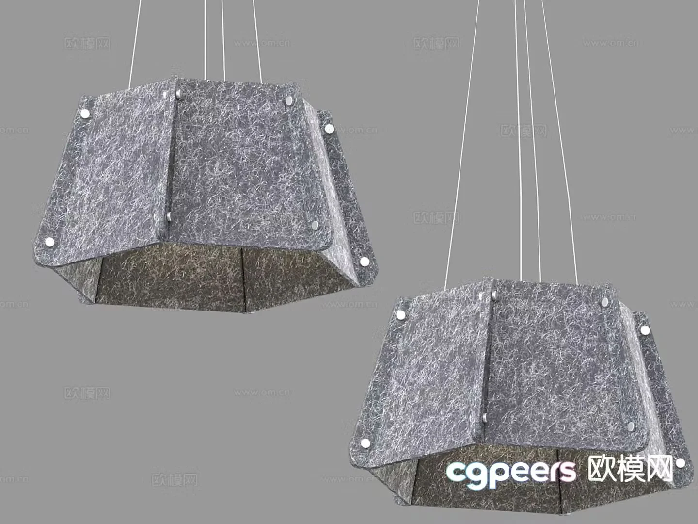 Nordic simple chandelier square chandelier 3d model