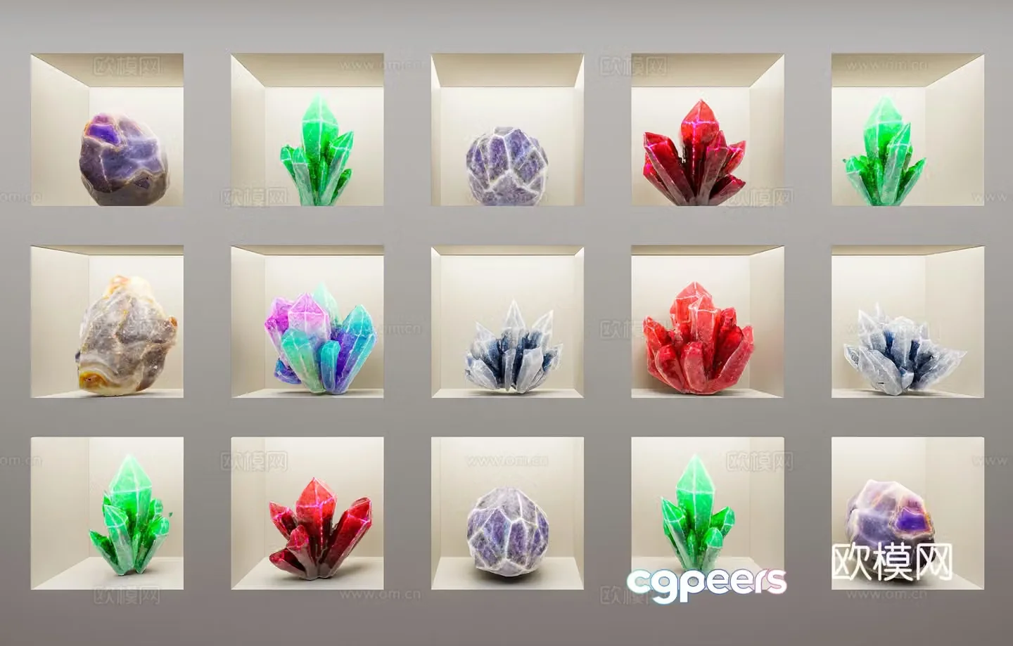 Modern crystal gems agate ore gemstone diamond stone strange stone volcanic stone gem jade ore 3D model
