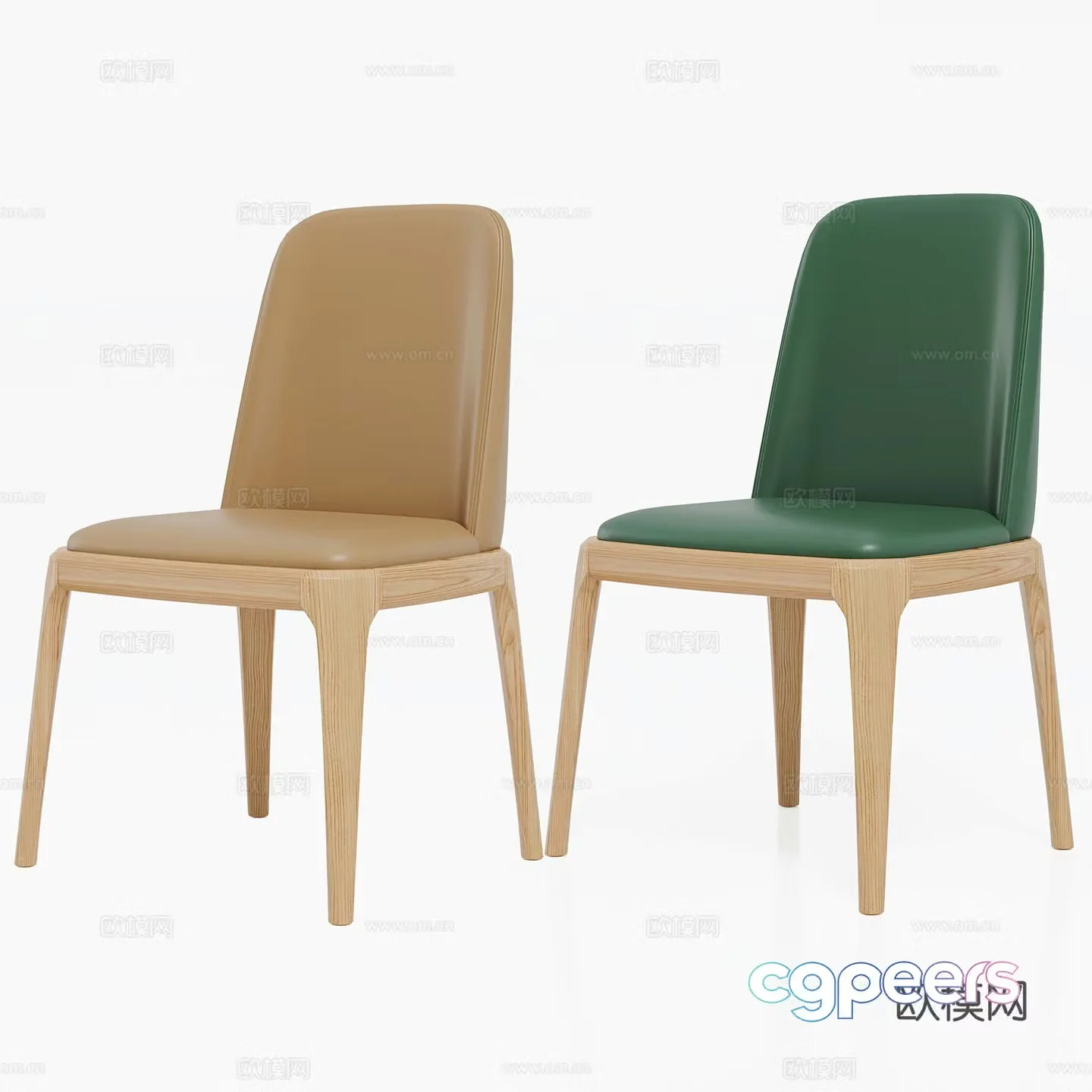 Nordic dining chair single chair commercial dining chair 3d model