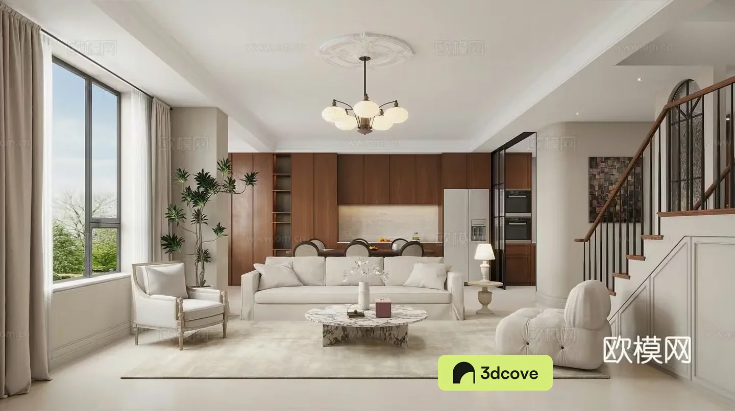 American living and dining room